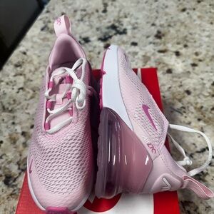 Girls Nike Pink and White Air Max Shoes
